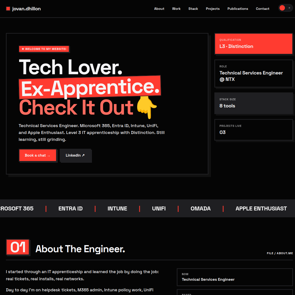 Jovan Dhillon personal site screenshot